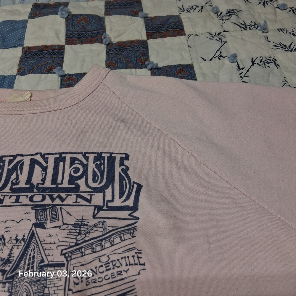 Vintage Downtown Spencer City Canada Pink Sweatshirt Size‎ Large - Picture 3 of 9